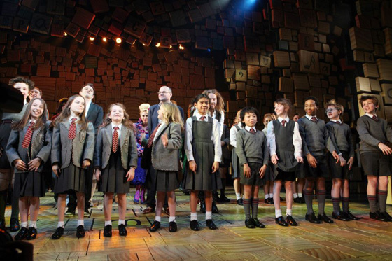 Opening night on Broadway. Matthew Warchus, Dennis Kelly and Tim joined the cast on stage. Photo by Ellie Kurttz