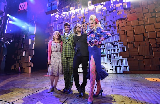 Elise McCann (Miss Honey), Daniel Frederiksen (Mr Wormwood), Tim (Tim), Marika Aubrey (Mrs Wormwood) Photo by James Morgan