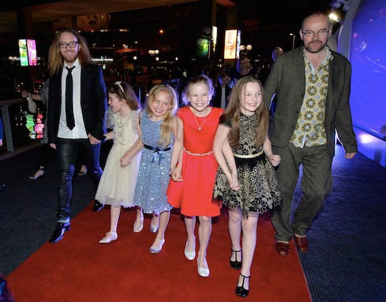 Tim, Dennis Kelly and the Australian Matildas walk the red carpet on the way to the after-party. (Photo by James Morgan) width=